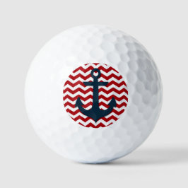 Bootanchor Red White Blue Nautical Golf Balls Golfball