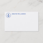 Bootanchor Segelboot Yachting Crew Nautic Visitenkarte (Rückseite)