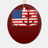 Bootanchor USA Flag Lover Keramik Ornament (Links)