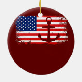 Bootanchor USA Flag Lover Keramik Ornament (Hinten)