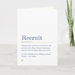 Bootcamp-Brief aus der Heimat, Rekrutendefinition Karte