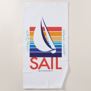 BootColor Square_Sailing Sydney Erinnerungen Strandtuch