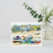 BOOTE ALS MALERIE POSTKARTE (Stehend Vorderseite)