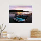 Boote am Anlegeplatz an der Sonnenseite Poster (Küche)