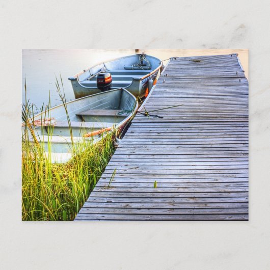 Boote am Dock Postkarte (Vorderseite)