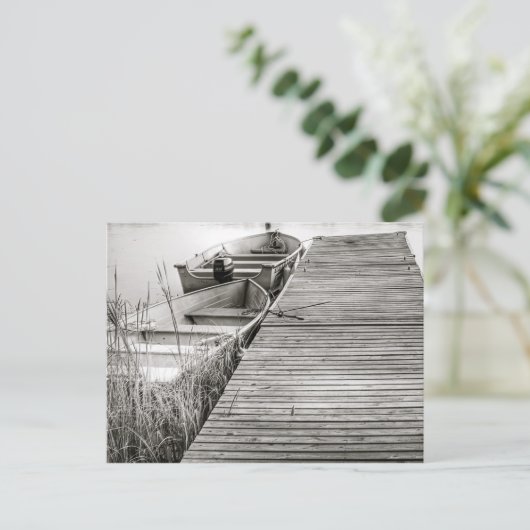 Boote am Dock Postkarte (Stehend Vorderseite)