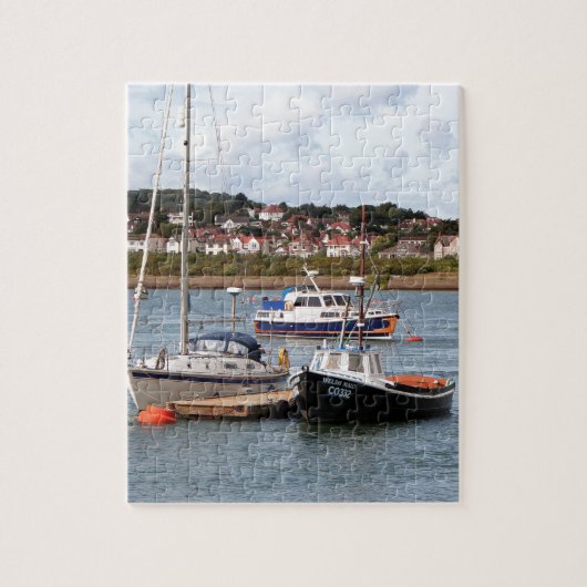 Boote am Fluss Conwy, Wales Puzzle (Vertikal)