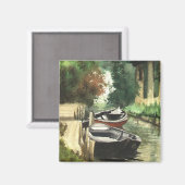 Boote am Fluss Magnet (Vorderseite/Rückseite)