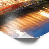 Boote am Helsinki Market Square im Abend Fotodruck (Ecke)