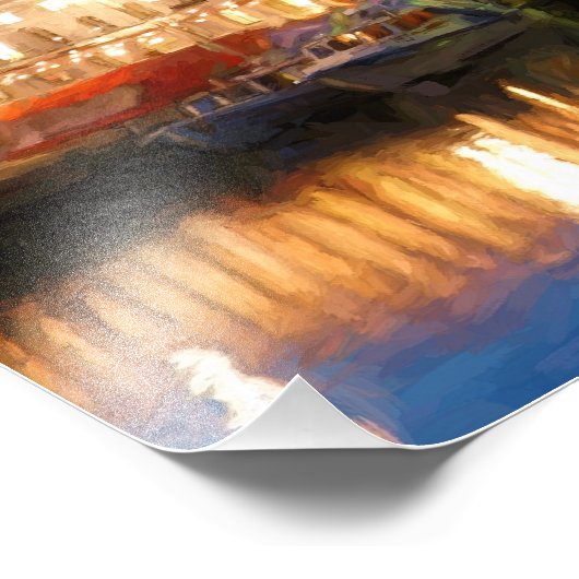 Boote am Helsinki Market Square im Abend Fotodruck (Ecke)