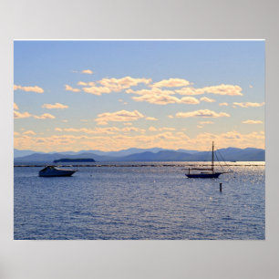 Boote am See Champlain Poster