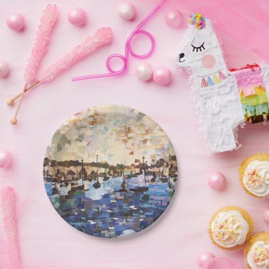 Boote am See Erie, Ohio Collage Paper Teller (Party)