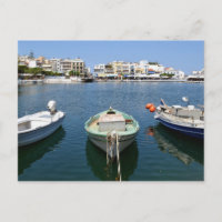 Boote am See von Agios Nikolaos Postcard
