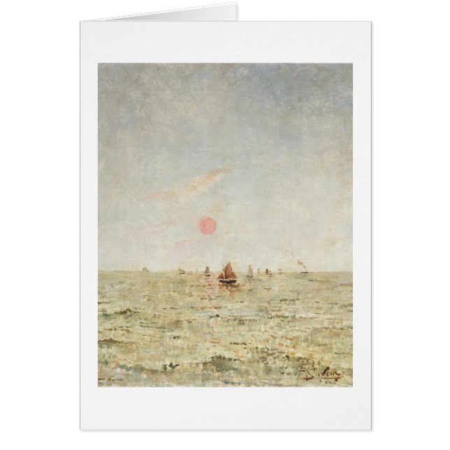 Boote am Sonnenaufgang (Öl auf Platte) (Vorne)