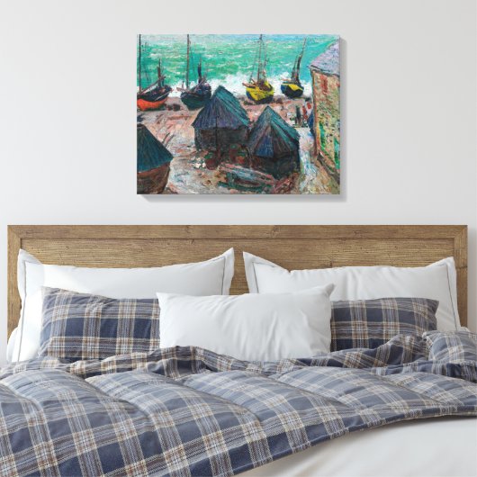 Boote am Strand bei É Vertrag | Claude Monet | Leinwanddruck (Insitu (Schlafzimmer))