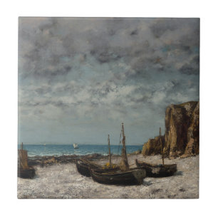 Boote am Strand, Étretat - Gustave Courbet Fliese