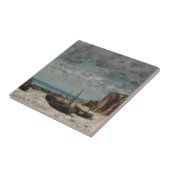 Boote am Strand, Étretat - Gustave Courbet Fliese (Seite)