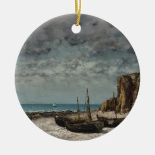 Boote am Strand, Étretat - Gustave Courbet Keramik Ornament