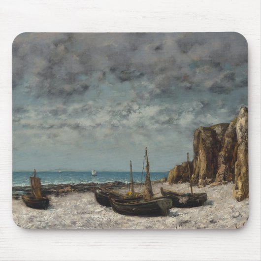 Boote am Strand, Étretat - Gustave Courbet Mousepad (Vorne)