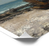 Boote am Strand, Étretat - Gustave Courbet Poster (Ecke)
