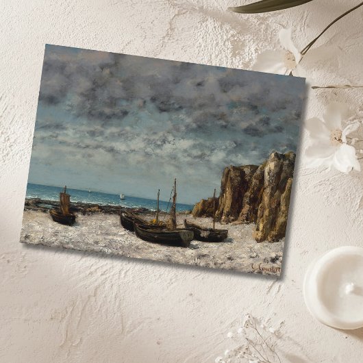 Boote am Strand, Étretat - Gustave Courbet Postkarte