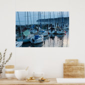 Boote am Strand in der Dämmerung Poster (Küche)