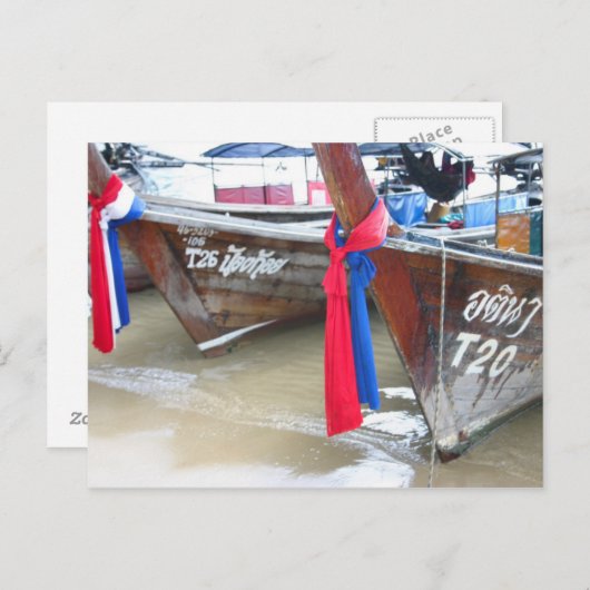 Boote am Strand | Phi Phi Islands, Thailand Postkarte (Vorne/Hinten)