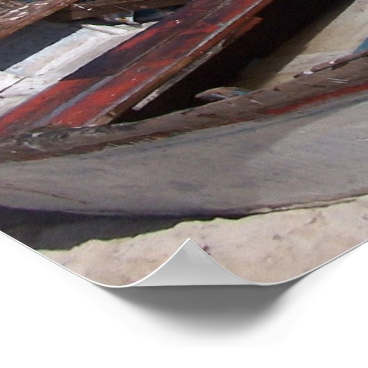 Boote am Strand Poster (Ecke)
