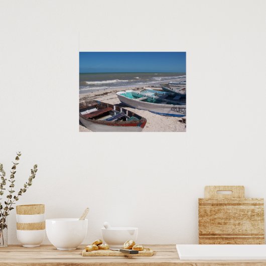 Boote am Strand Poster (Küche)