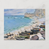 Boote am Strand von Etretat Claude Monet Postkarte (Vorderseite)