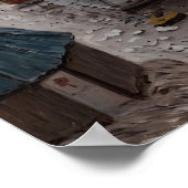 Boote am Strand von Étretat Poster (Ecke)