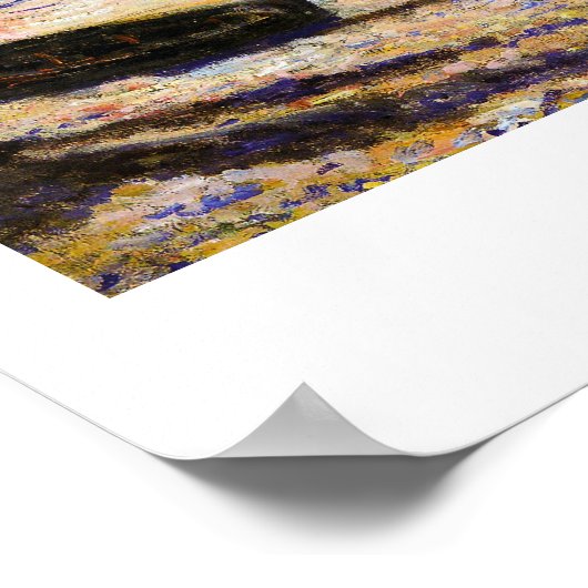 Boote am Strand von Pourville, Low-Tide-Monet Poster (Ecke)