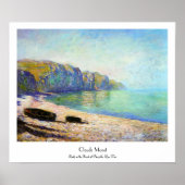 Boote am Strand von Pourville, Low-Tide-Monet Poster (Vorne)