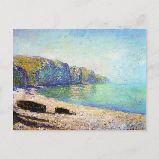 Boote am Strand von Pourville, Low-Tide-Monet Postkarte (Vorderseite)