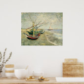 Boote am Strand von Saintes-Maries, 1888 Poster (Küche)