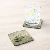 Boote am Strand von Saintes-Maries Getränkeuntersetzer (Rechte Seite)