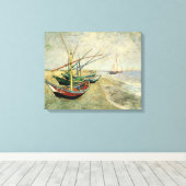Boote am Strand von Saintes-Maries Leinwanddruck (Insitu (Holzboden))