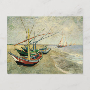 Boote am Strand von Saintes-Maries Postkarte