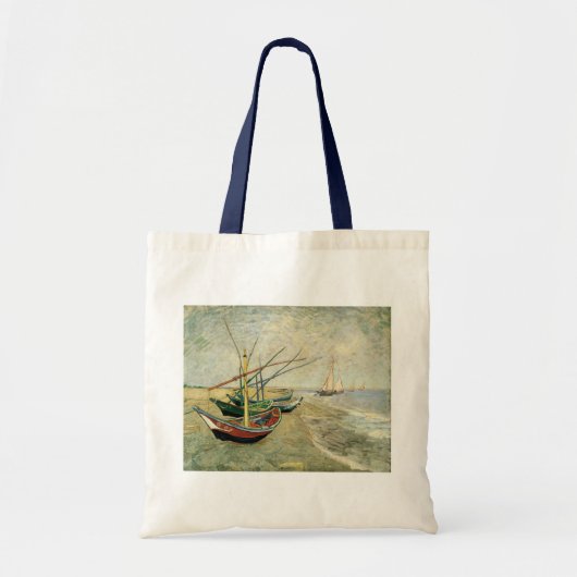 Boote am Strand von Saintes-Maries Tragetasche (Vorne)