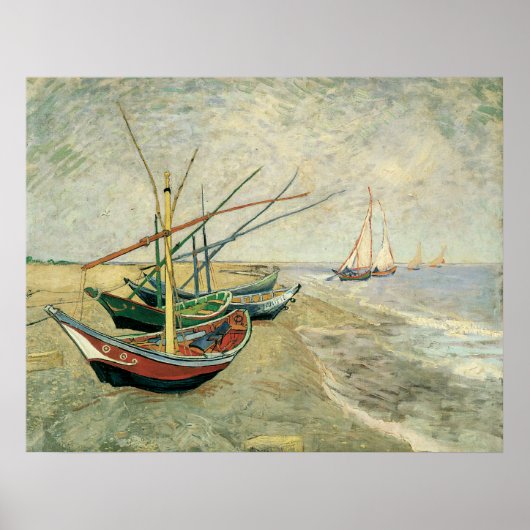 Boote am Strand von Saintes-Maries - Van Gogh Poster (Vorne)