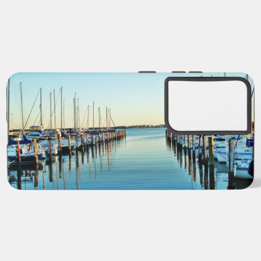 Boote am Yachthafen von Shirley Taylor Samsung Galaxy Hülle (Linke Seite)