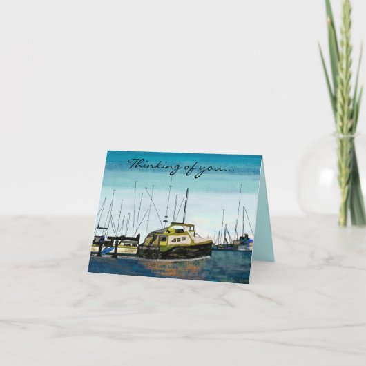 Boote an den Hafen-Karten Karte (Vorderseite)