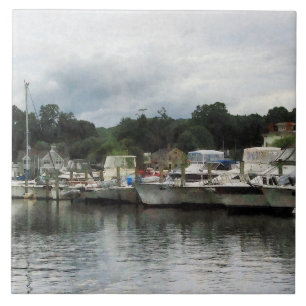 Boote an einem bewölkten Tag Essex CT Fliese