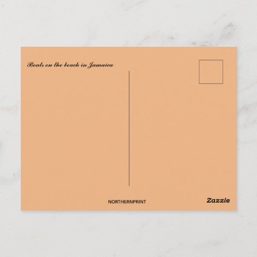 Boote an einem Strand auf Jamaika Postkarte (Rückseite)