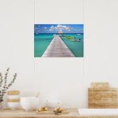 Boote an einer Anlegestelle im Pazifik Poster (Küche)