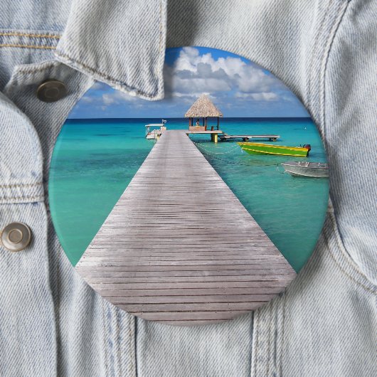 Boote an einer Anlegestelle im pazifischen Knopf Button (Beispiel)