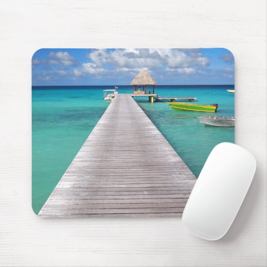 Boote an einer Anlegestelle im pazifischen Mousepad (Mit Mouse)