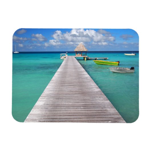 Boote an einer Anlegestelle im Pazifischen Rechtec Magnet (Horizontal)