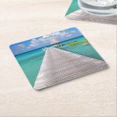 Boote an einer Anlegestelle im pazifischen Rechteckiger Pappuntersetzer (angewinkelt)