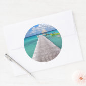 Boote an einer Anlegestelle im Pazifischen Rundauf Runder Aufkleber (Umschlag)